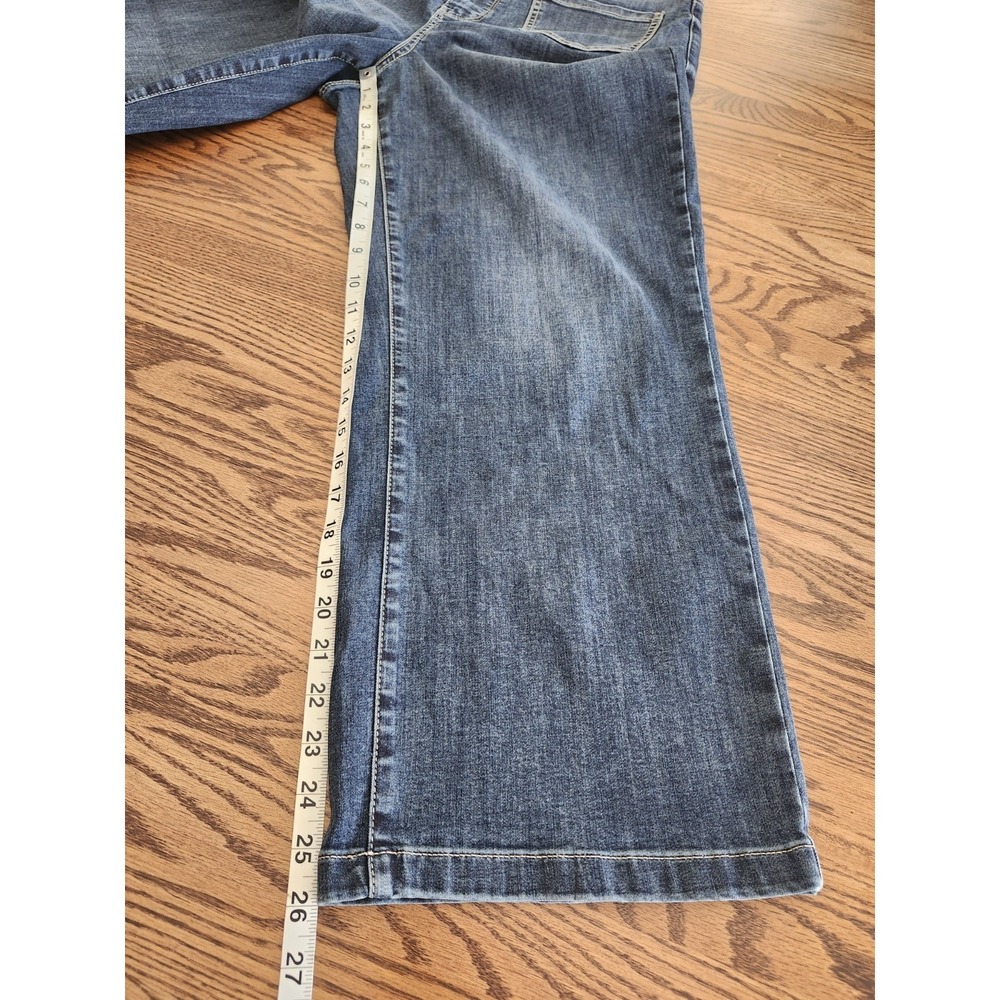 NYDJ Teresa Wide Leg Ankle Jeans Womens Size 12 Dark Wash Lift Tuck Cool Embrace - Picture 8 of 10
